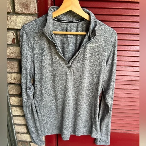 Nike Gray Quarter-Zip Pullover Medium - Picture 3 of 8